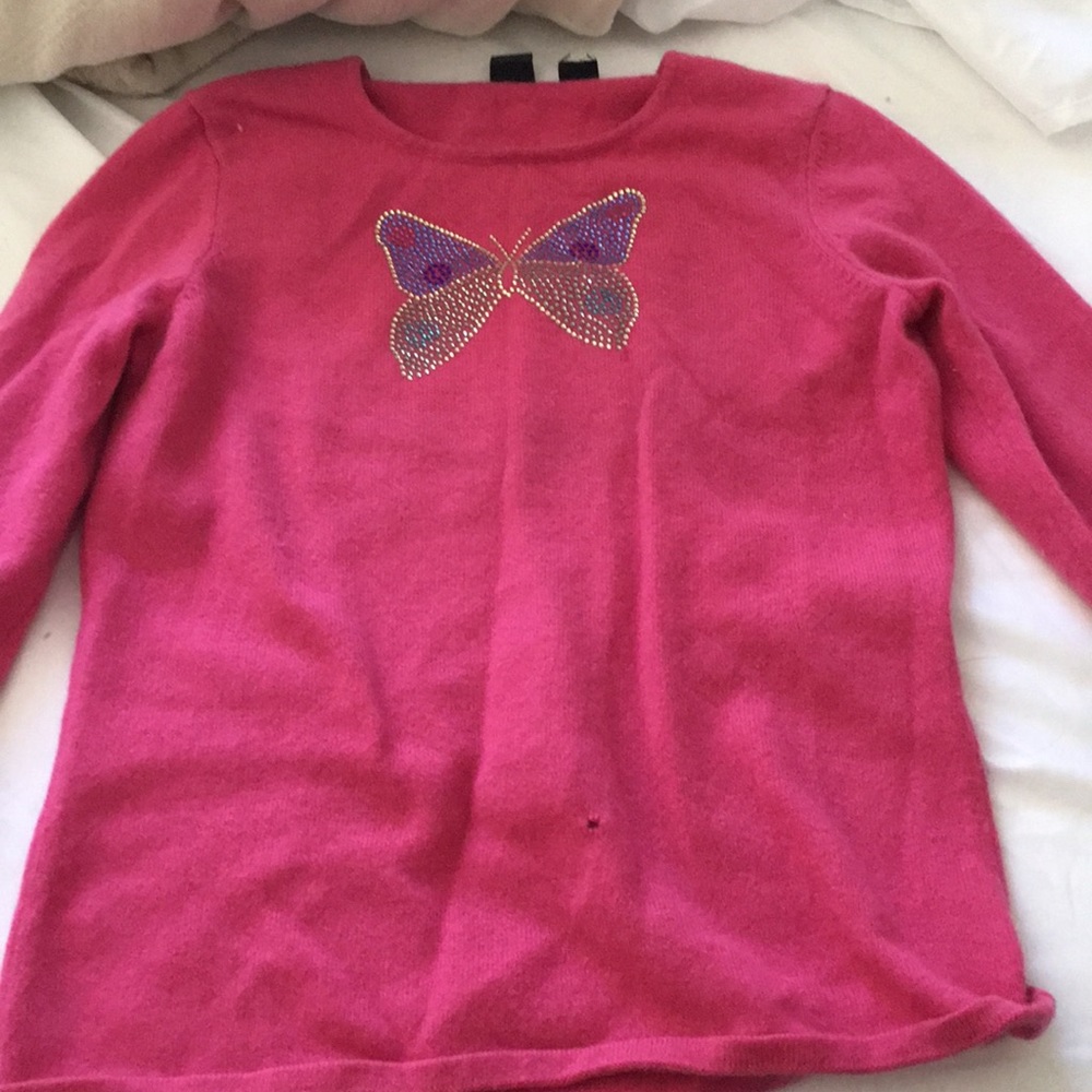 Pink cashmere too long sleeve